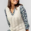 Aelia Oatmeal Pointelle Knit Tank