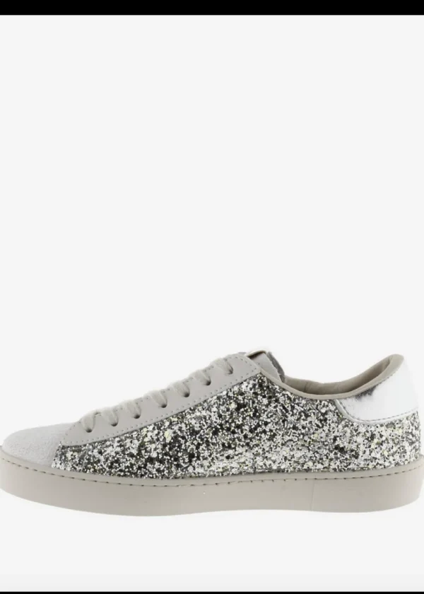 Berlin Glitter Trainers in Silver & Stone