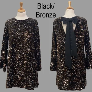 Bow Back Sequin Dress