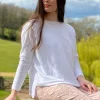 Cashmere Mix Round Neck Knit in Neutrals
