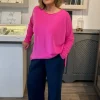 Cashmere Mix Round Neck Knit in shades of Red, Pink & Berry