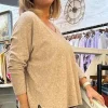 Cashmere Mix V Neck Knit in Neutrals