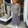 Chunky Slash Neck Knit