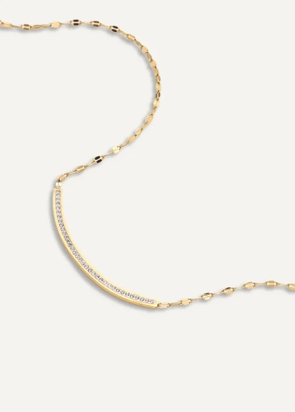 Crescent Glow 18K Gold Plate Necklace