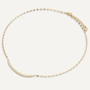 Crescent Glow 18K Gold Plate Necklace