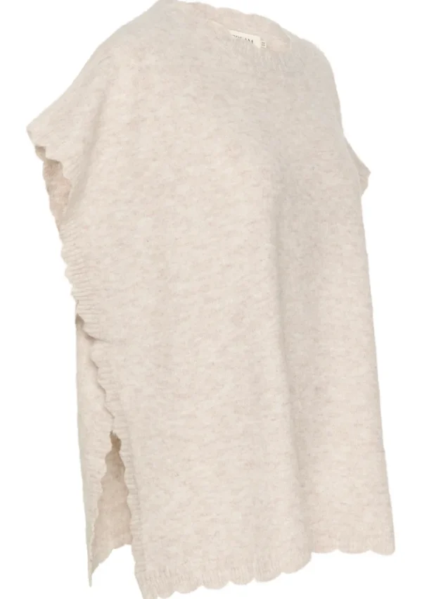 Dammi Knit Poncho in String Melange
