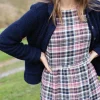 Farewell Check Dress in Mulberry