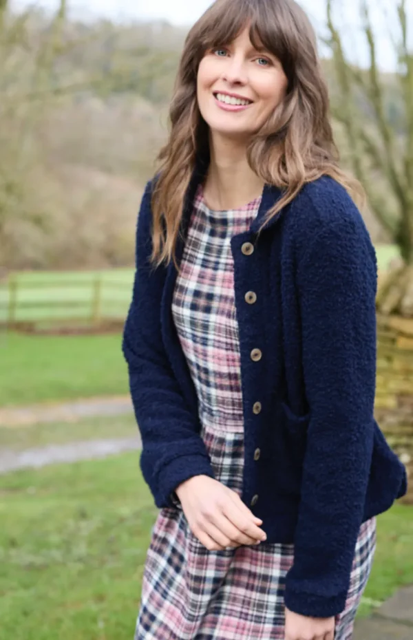 Farewell Check Dress in Mulberry