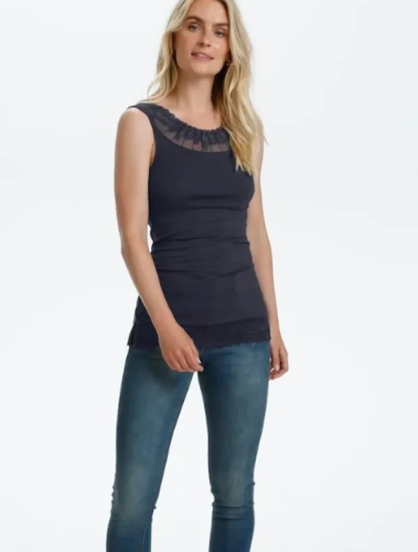 Florence Vest Top in Royal Navy