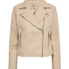 Gunilla 7 Faux Leather Jacket in Sand