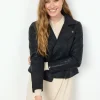 Gunilla 7 Faux Leather Jacket in Black