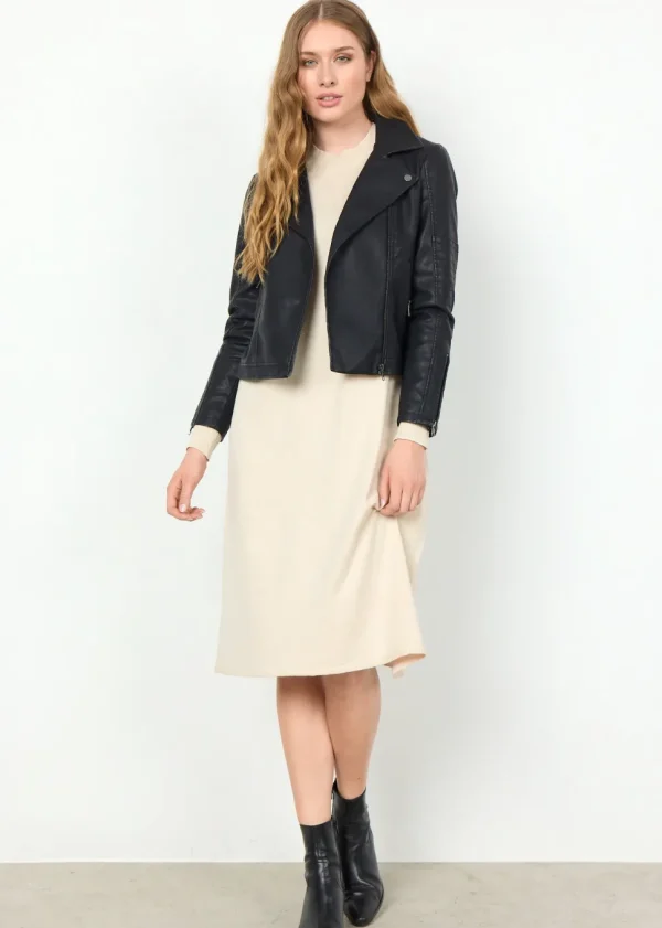 Gunilla 7 Faux Leather Jacket in Black