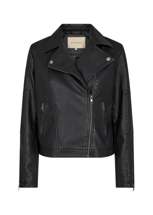 Gunilla 7 Faux Leather Jacket in Black