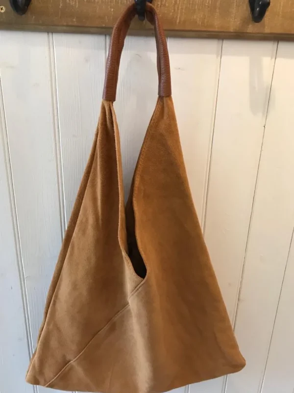 Hobo V Suede Shoulder Bag