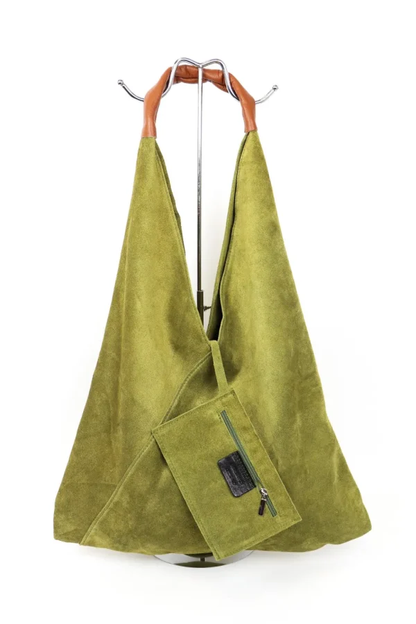 Hobo V Suede Shoulder Bag