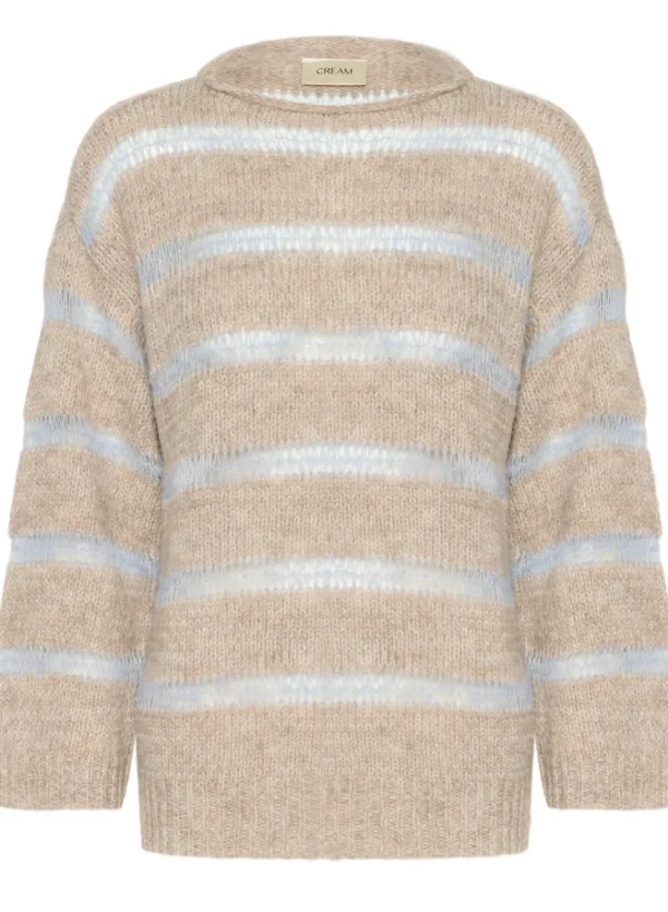 Jadie Knit Pullover in Lake Blue Stripe