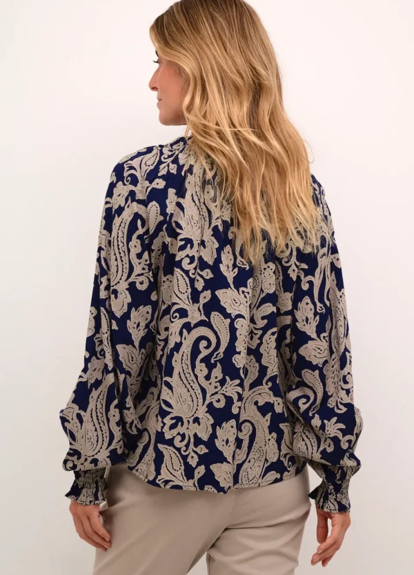 Lucy Blouse in Blue Paisley