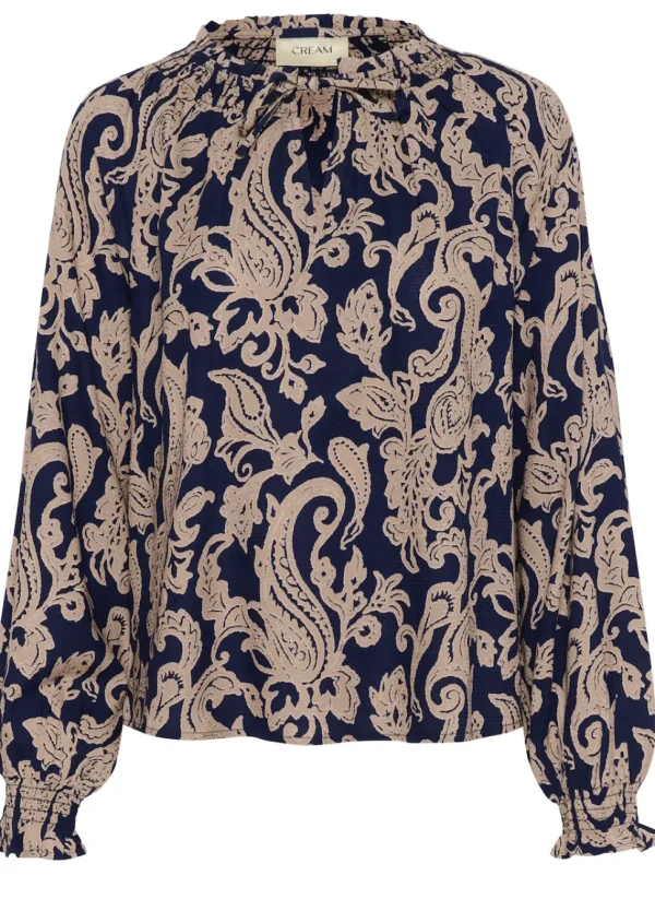 Lucy Blouse in Blue Paisley