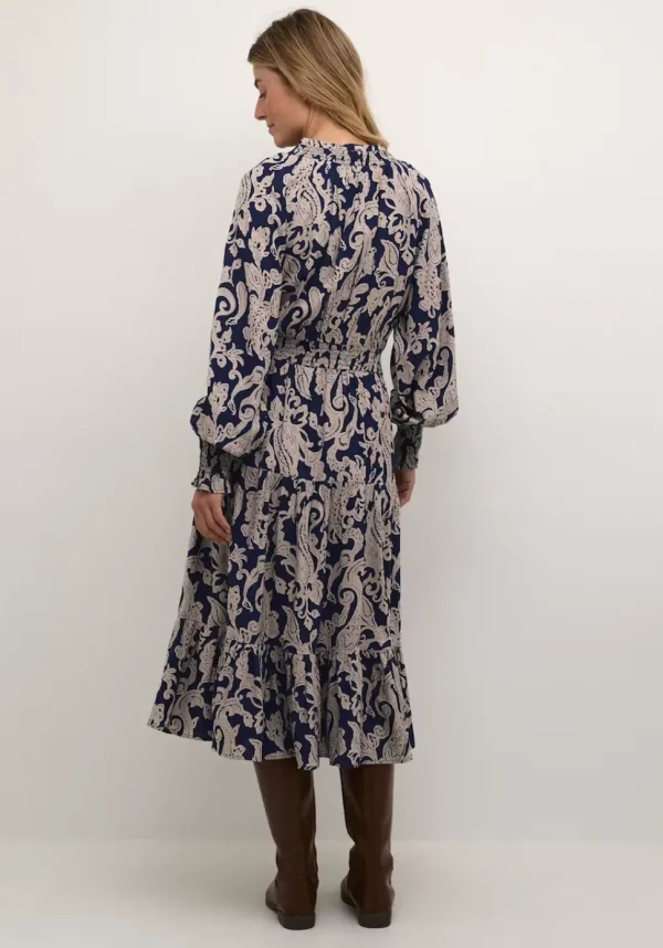 Lucy Long Dress in Blue Paisley