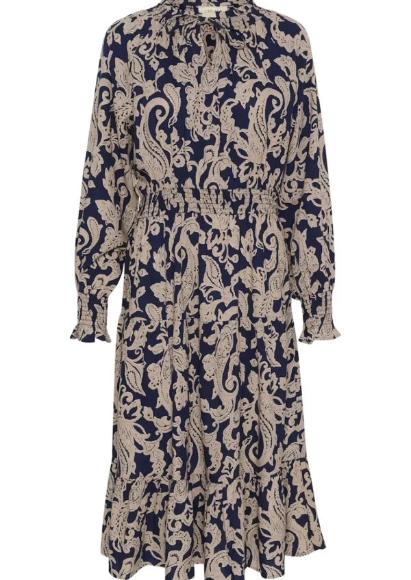 Lucy Long Dress in Blue Paisley