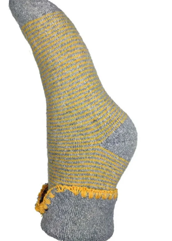 Luxurious Cuff House Socks in Fine Stripe