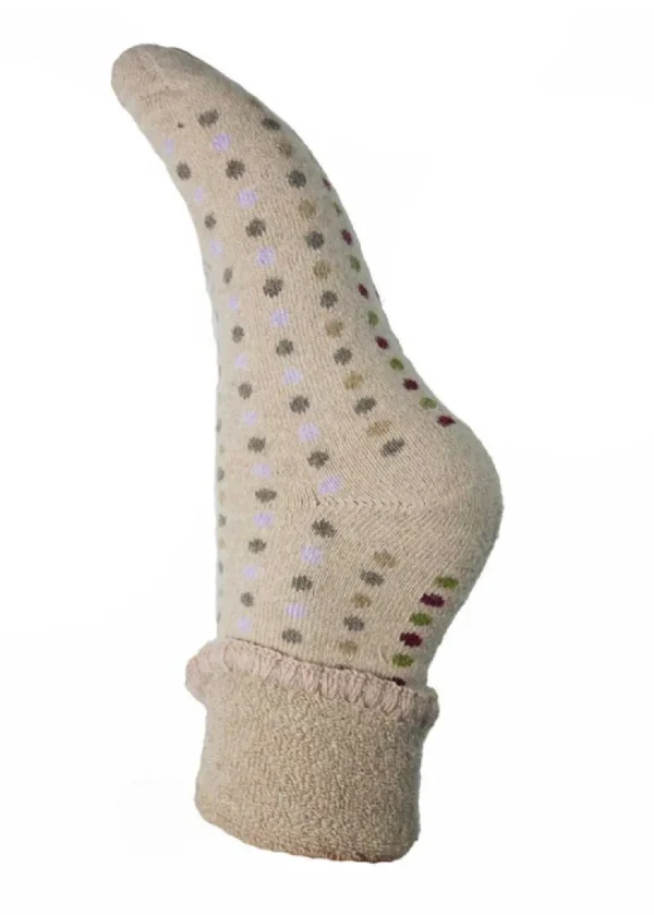 Luxurious Cuff House Socks with Multicoloured Dots