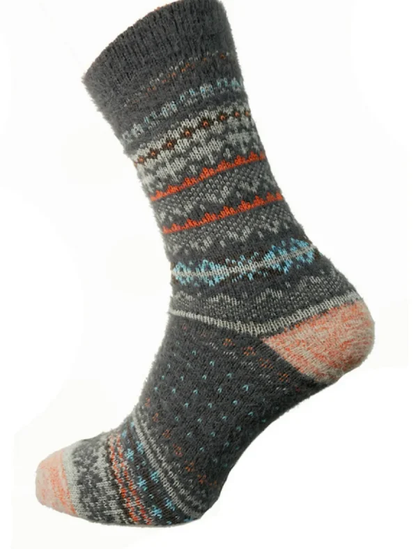Luxurious Mens Nordic Patterned Wool Blend Socks
