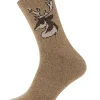 Luxurious Mens Stag Head Wool Blend Socks