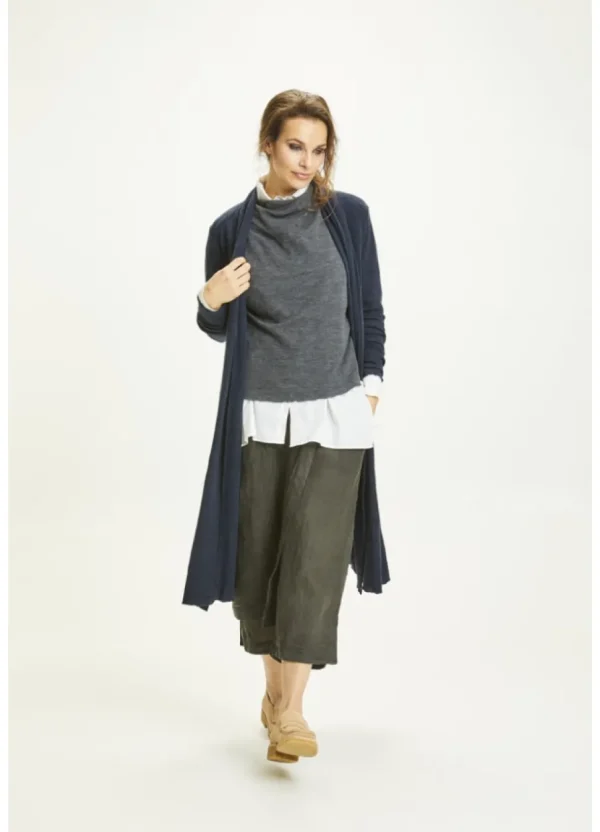 Merino Wool Box Vest with Draped Neck