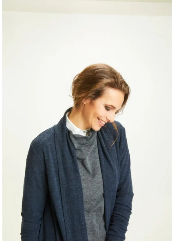 Merino Wool Box Vest with Draped Neck