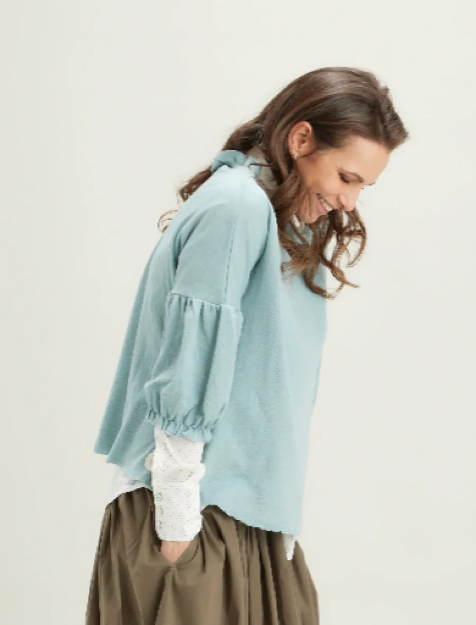 merino_wool_ruffle_neck_w_0.webp Merino Wool Ruffle Neck Wide Top in Indigo Blue and Earth Brown