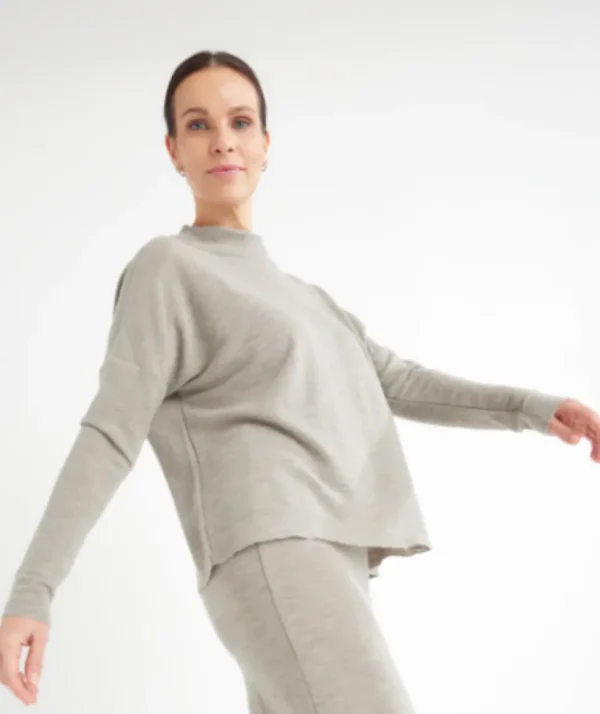Merino Wool Wide Top with Turtleneck