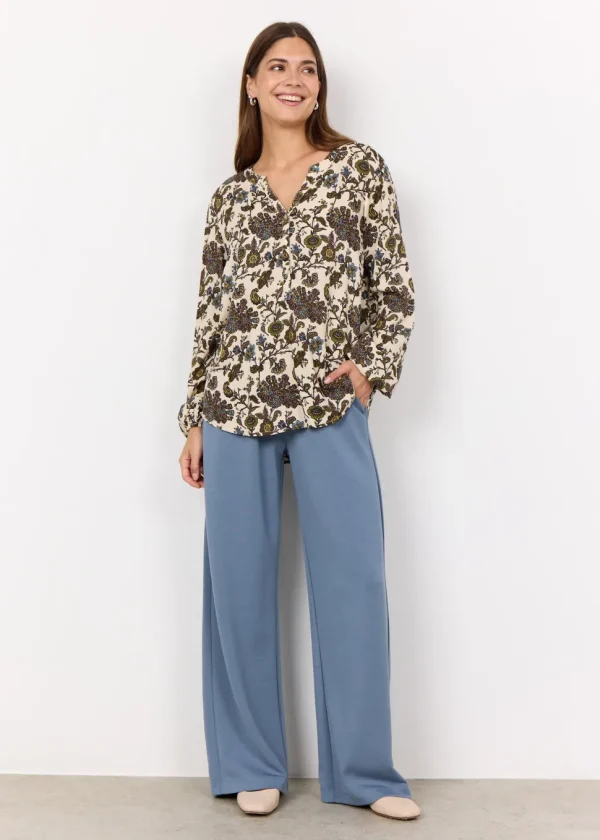 Nine 1 Print Blouse in Dark Green