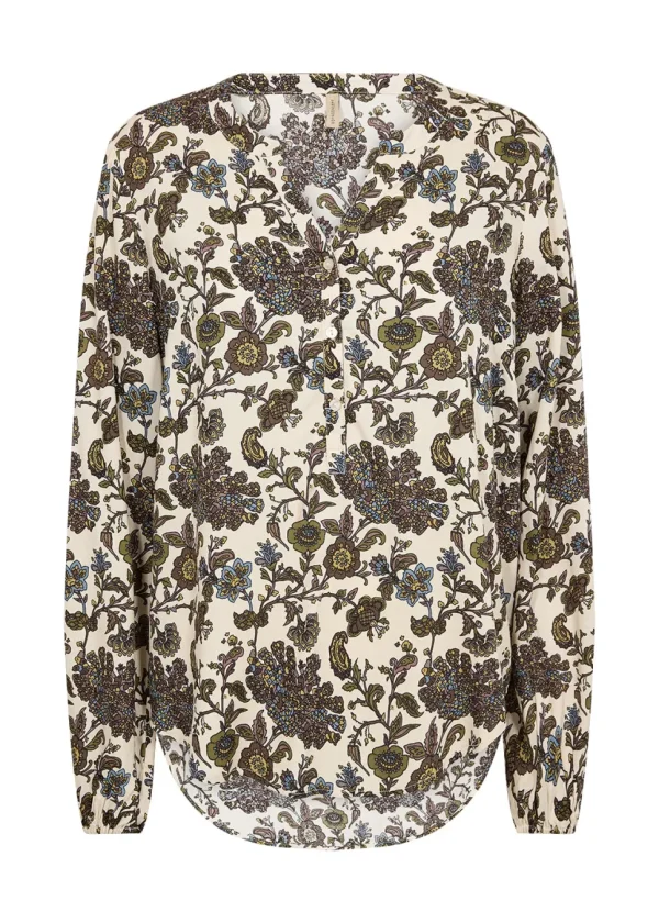 Nine 1 Print Blouse in Dark Green