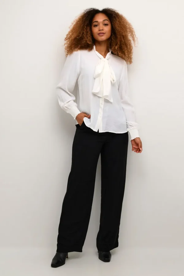 Nola Bow Shirt in Off White