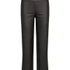 Pam 10 Faux Leather Wide Leg Pants in Black