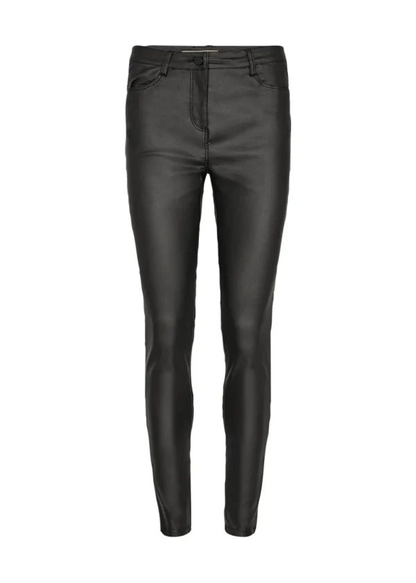 Pam 3 Leather Look Pants in Black