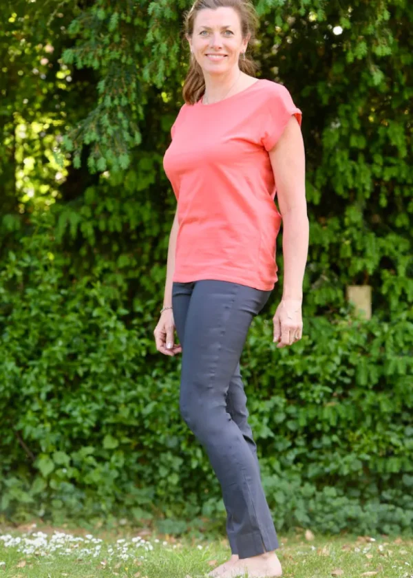 Robell Full Length Marie Trousers in Anthracite Grey 97