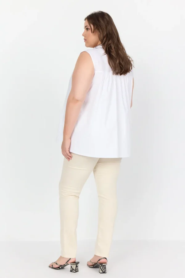 Saga 4 Crisp Cotton Blend Shirt in White