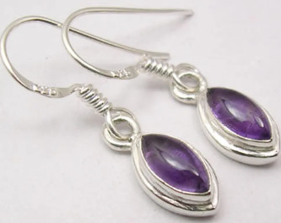 solid_silver_amethyst_dou_1.webp Solid Silver Amethyst Double Framed Marquise Drop Earrings
