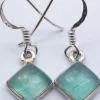 Solid Silver Apatite Diamond Shaped Drop Earrings
