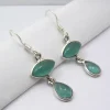 Solid Silver Apatite Double stone Drop Earrings