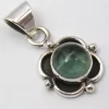 Solid Silver Apatite Flower Shaped Pendant