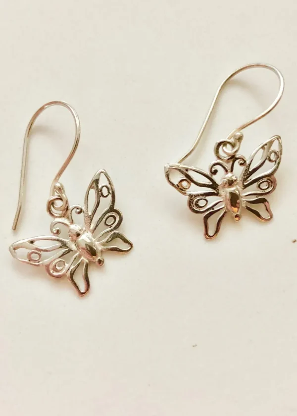 Solid Silver Butterfly Earrings