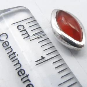Solid Silver Carnelian Marquis Stud Earrings