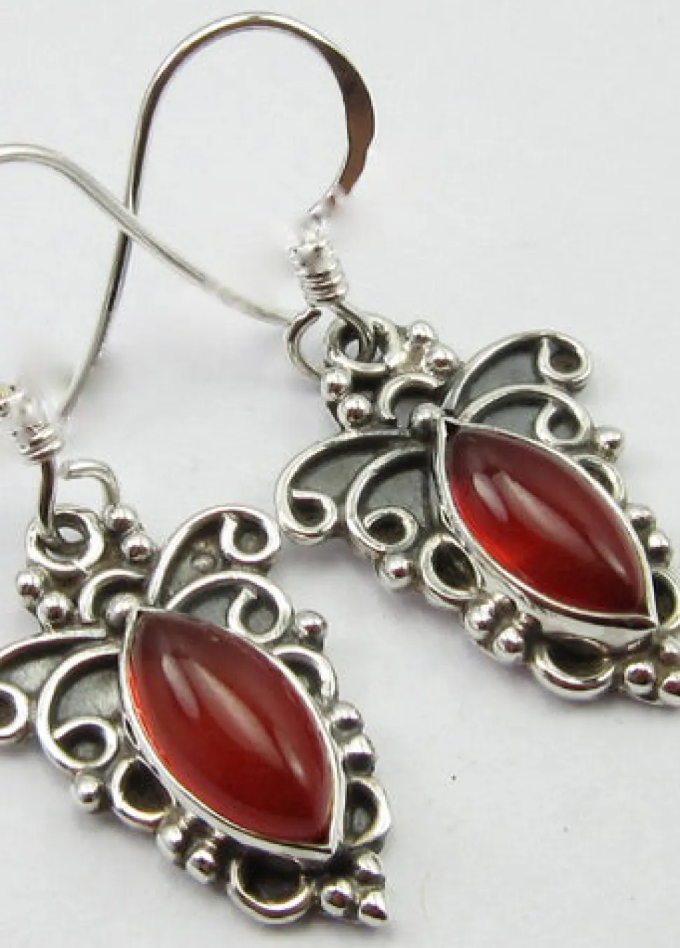 solid_silver_carnelian_or_2.webp Solid Silver Carnelian Ornate Scroll Drop Earrings