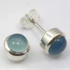 Solid Silver Chalcedony Stud Earrings