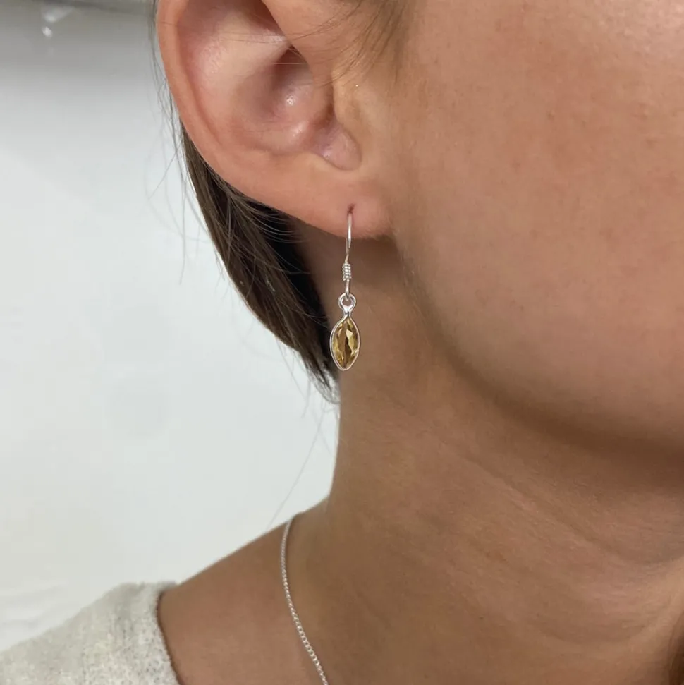 solid_silver_citrine_marq_2.webp Solid Silver Citrine Marquise Drop Earrings