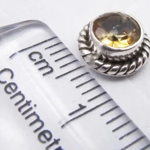Solid Silver Citrine Rope Stud Earrings