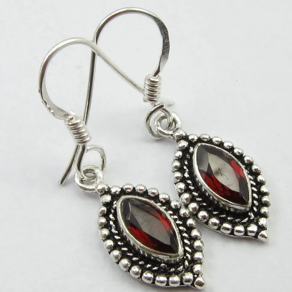solid_silver_garnet_ellip_2.webp Solid Silver Garnet Ellipse Drop Earrings